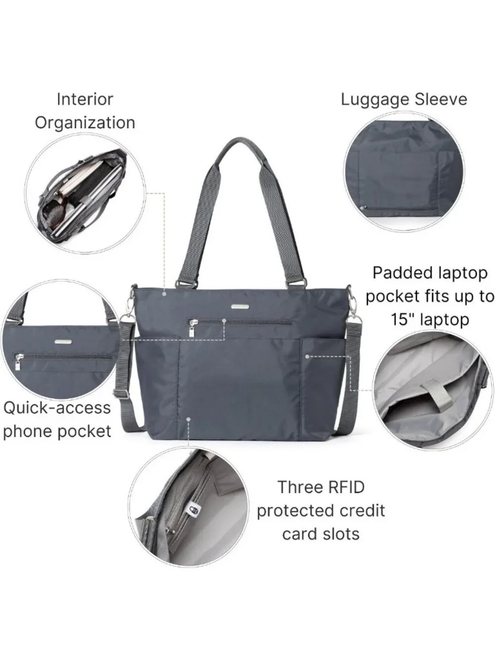Lightweight Laptop Tote Bag with Sleeve - Stylish Work & Travel Crossbody for